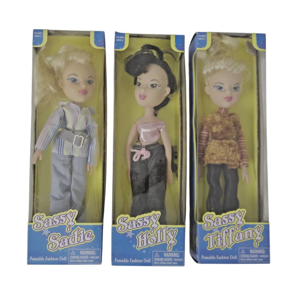 NIB 2004 Target Sassy Dolls Sadie Holly Tiffany Lot of 3 Gifts Collectible Y2K